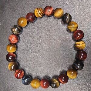 Multi color Tiger's Eye Protective Stretch Bracelet
